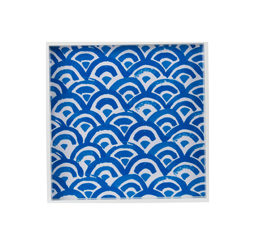 Lacquered platter - Plateau bois carré large 34x34
